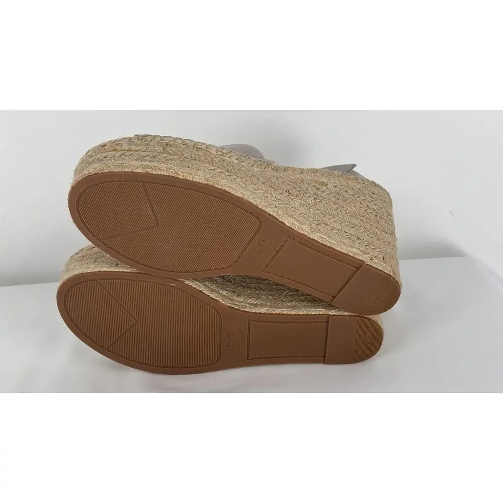 Marc Fisher Suede Alida Espadrille Platform Wedge Womens Size 9 Leather Shoe
